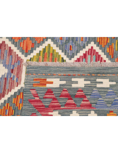 Tappeto Kilim Afghanistan 183x250 Grigio Blu