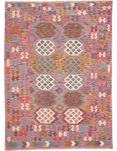 Tappeto Kilim Afghanistan 184x251 Rosa Vivace