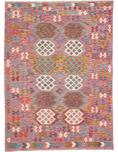 Tappeto Kilim Afghanistan 184x251 Rosa Vivace