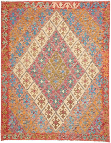 Tappeto Kilim Afghanistan 189x240 Rosso Arancio