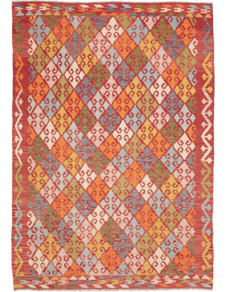 Tappeto Kilim Afghanistan 176x250 Rosso Arancio
