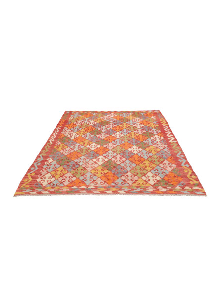 Tappeto Kilim Afghanistan 176x250 Rosso Arancio