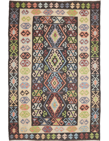 Tappeto Kilim Afghanistan 169x256 Marrone Scuro