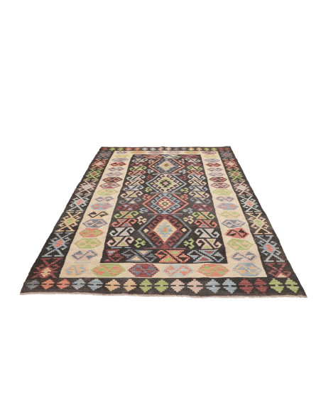 Tappeto Kilim Afghanistan 169x256 Marrone Scuro