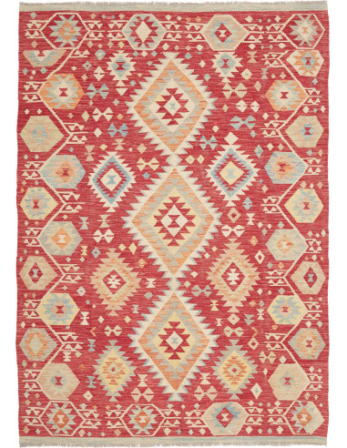 Tappeto Kilim Afghanistan 176x246 Rosso Beige