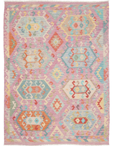 Tappeto Kilim Afghanistan 174x231 Rosa Lilla
