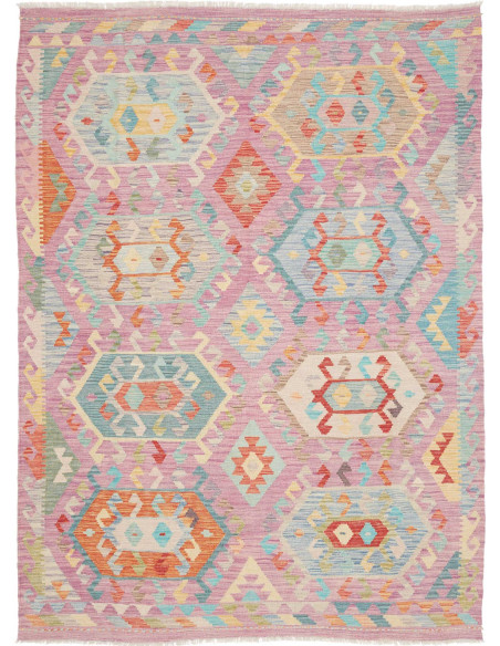 Tappeto Kilim Afghanistan 174x231 Rosa Lilla