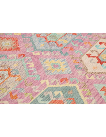 Tappeto Kilim Afghanistan 174x231 Rosa Lilla