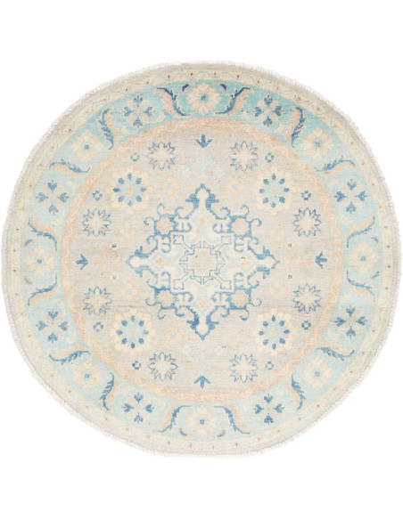 Rug Kazak Afghanistan 99x99 Light Blue Beige