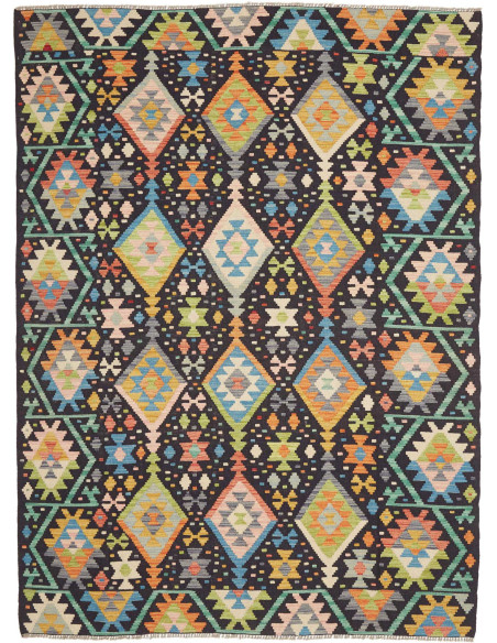 Hand Made Rug Kilim Afghanistan 175x237 Black P