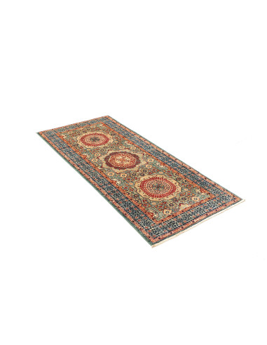 Rug Mamlouk Pakistan 74x182 Teal Deep Red