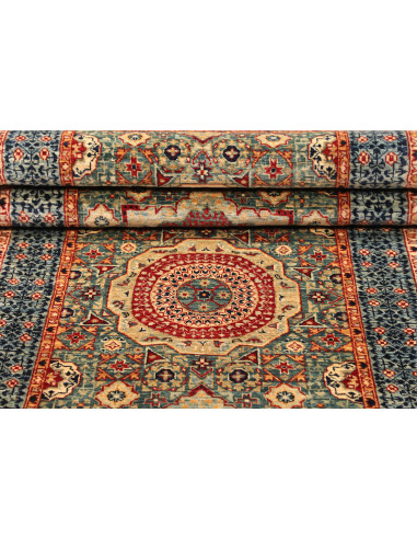 Rug Mamlouk Pakistan 74x182 Teal Deep Red