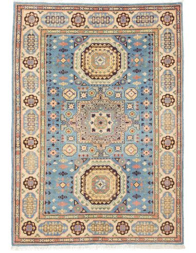 Kazak 123x173 Cm Kazak Afghanistan Lana Cardata A Mano