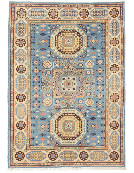 Kazak 123x173 Cm Kazak Afghanistan Lana Cardata A Mano