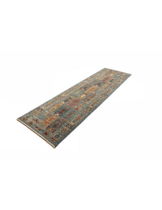 Tappeto Tribal Pakistan 80x273 Blu-grigio Terra 2