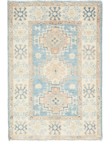 Hand Made Rug Kazak Afghanistan 59x87 Pastel Bl