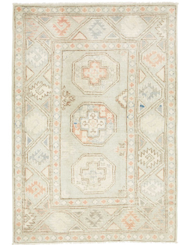 Hand Made Rug Kazak Afghanistan 84x121 Sage Gre