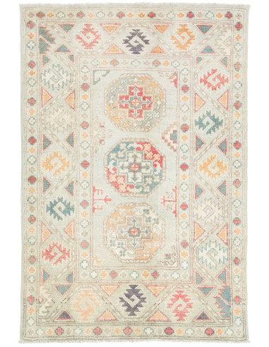 Hand Made Rug Kazak Afghanistan 81x120 Sage Gre