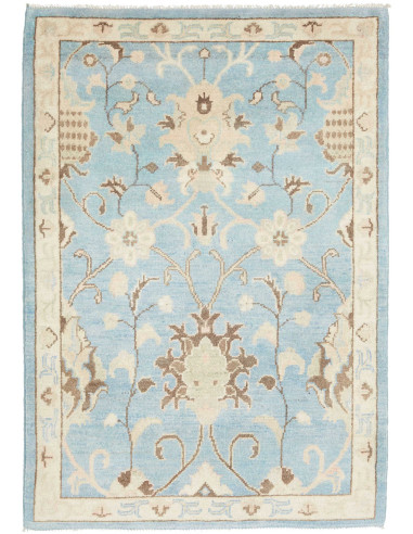 Hand Made Rug Kazak Afghanistan 83x120 Sky Blue