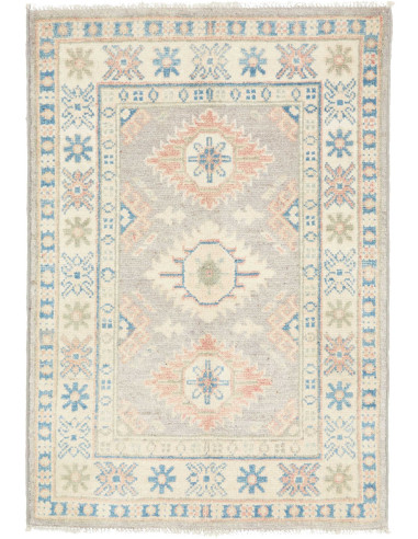 Hand Made Rug Kazak Afghanistan 65x93 Light Gre