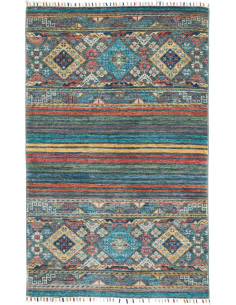 Hand Made Rug Rubin Pakistan 100x154 Teal Red O