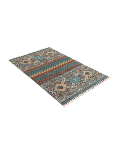 Hand Made Rug Rubin Pakistan 100x154 Teal Red O