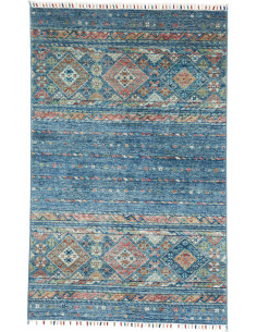 Hand Made Rug Rubin Pakistan 99x157 Petrol Blue