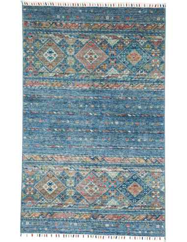 Hand Made Rug Rubin Pakistan 99x157 Petrol Blue