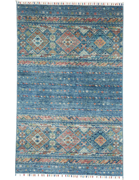 Hand Made Rug Rubin Pakistan 99x157 Petrol Blue