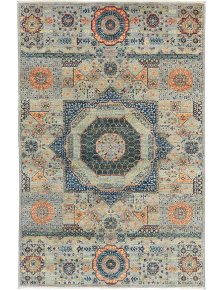 Hand Made Rug Mamlouk Pakistan 102x155 Grey Blu