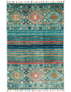Hand Made Rug Rubin Pakistan 59x92 Teal Orange