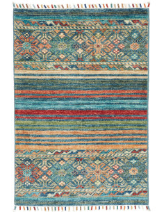 Hand Made Rug Rubin Pakistan 66x95 Blue Green O
