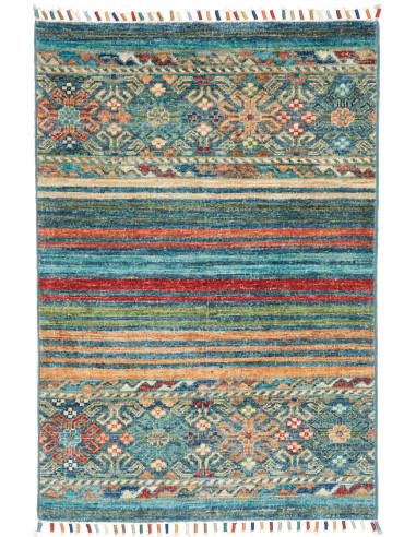 Hand Made Rug Rubin Pakistan 66x95 Blue Green O
