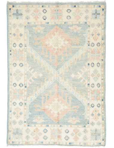 Hand Made Rug Kazak Afghanistan 63x92 Light Blu