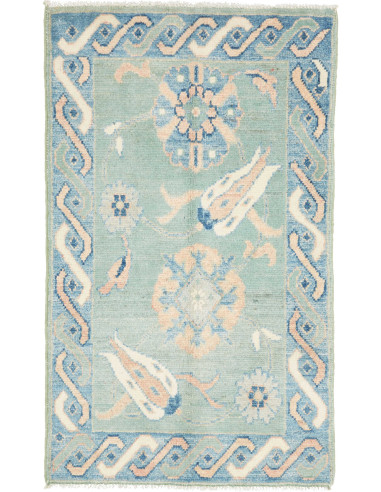 Hand Made Rug Kazak Afghanistan 59x96 Teal Blue