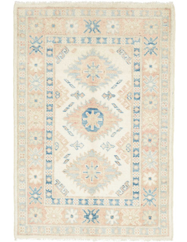 Hand Made Rug Kazak Afghanistan 62x92 Cream Blu