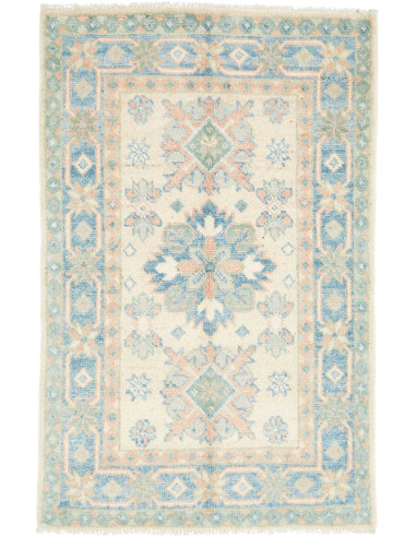 Hand Made Rug Kazak Afghanistan 61x94 Cream Lig