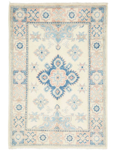 Hand Made Rug Kazak Afghanistan 62x90 Cream Blu