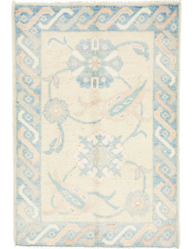 Hand Made Rug Kazak Afghanistan 63x91 Cream Blu