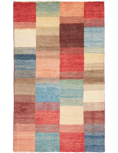 Hand Made Rug Mosaic Pakistan 88x143 Red Blue