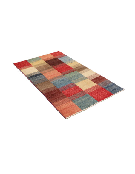 Hand Made Rug Mosaic Pakistan 88x143 Red Blue