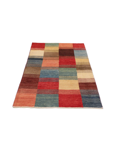 Hand Made Rug Mosaic Pakistan 88x143 Red Blue