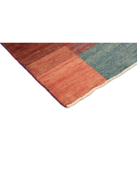 Hand Made Rug Mosaic Pakistan 88x143 Red Blue