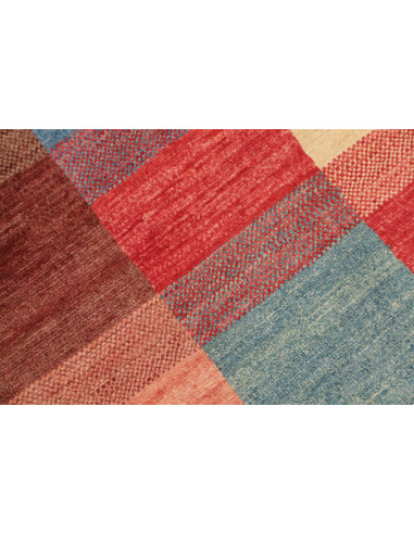 Hand Made Rug Mosaic Pakistan 88x143 Red Blue