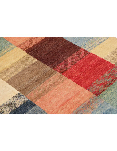 Hand Made Rug Mosaic Pakistan 88x143 Red Blue