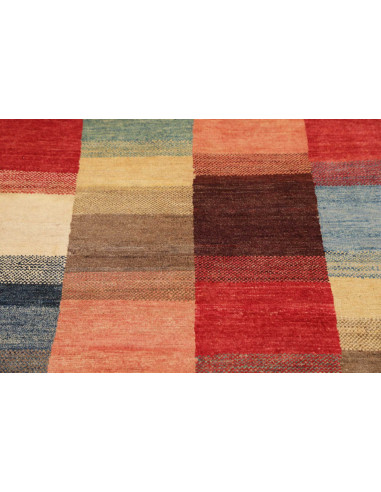 Hand Made Rug Mosaic Pakistan 88x143 Red Blue