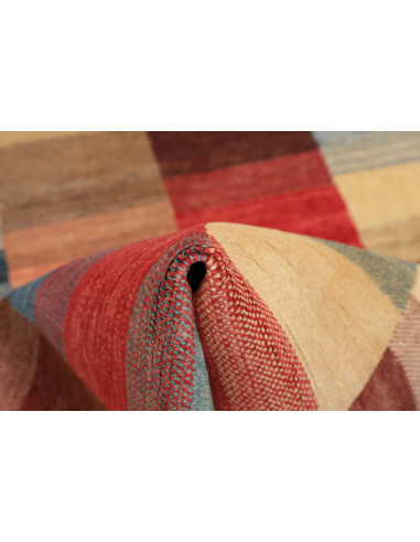 Hand Made Rug Mosaic Pakistan 88x143 Red Blue