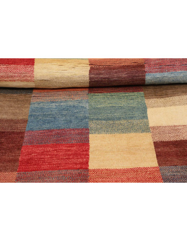 Hand Made Rug Mosaic Pakistan 88x143 Red Blue