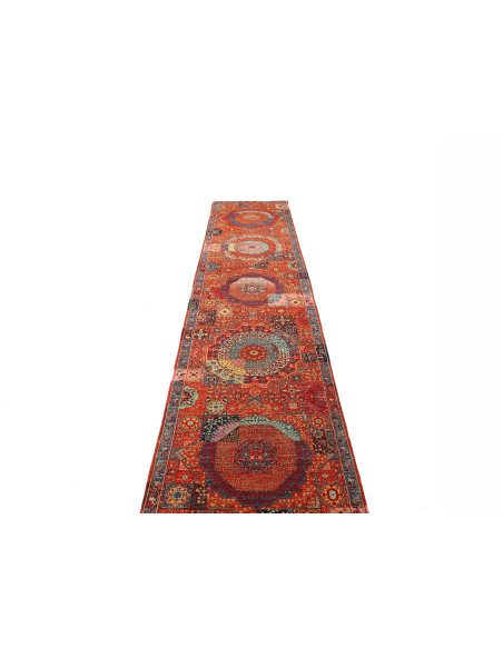 Tappeto Mamlouk Pakistan 86x402 Arancione Blu