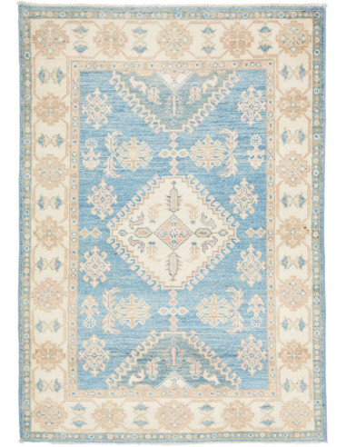 Hand Made Rug Kazak Afghanistan 101x145 Sky Blu